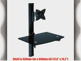 Mount-It! Wall Mounted TV and Component Shelf Combo DVD DVR VCR Articulating Wall Mount Bracket