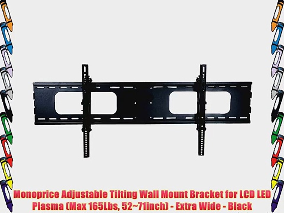 Monoprice Adjustable Tilting Wall Mount Bracket for LCD LED Plasma (Max 165Lbs 52~71inch) -