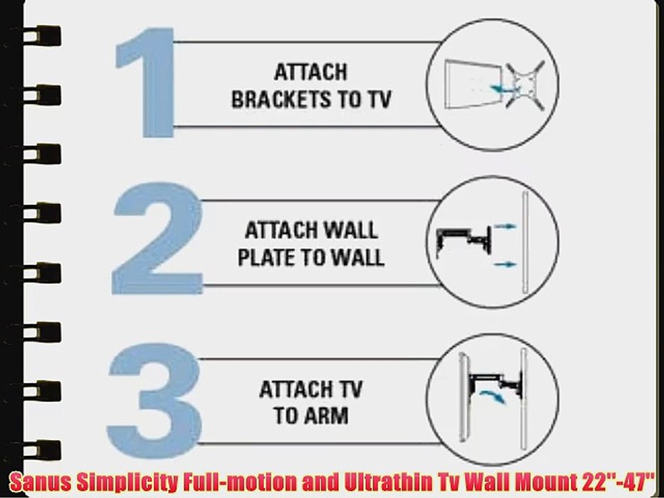 Sanus Simplicity Full-motion and Ultrathin Tv Wall Mount 22''-47''