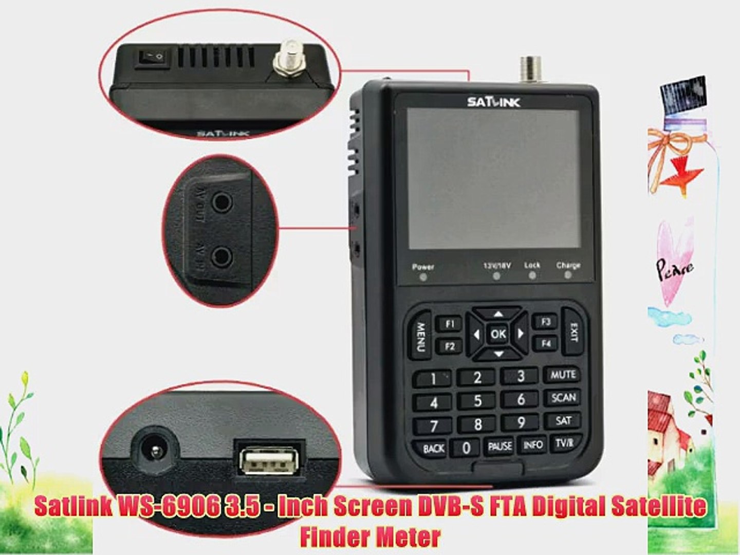 Satlink WS-6906 3.5 - Inch Screen DVB-S FTA Digital Satellite Finder Meter  - video Dailymotion