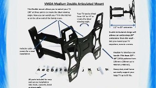 Rocelco VMDA Medium Double Articulated TV Mount for TV Up to 46 Inches (Black)
