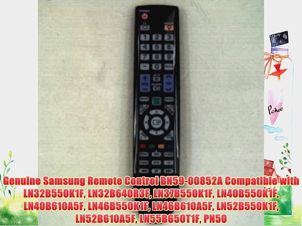 Genuine Samsung Remote Control BN59-00852A Compatible with LN32B550K1F LN32B640R3F LN37B550K1F