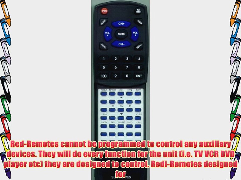 COBY Replacement Remote Control for TFTV1212 TFTV2224 TFTV1514 RC022 TFTV1923