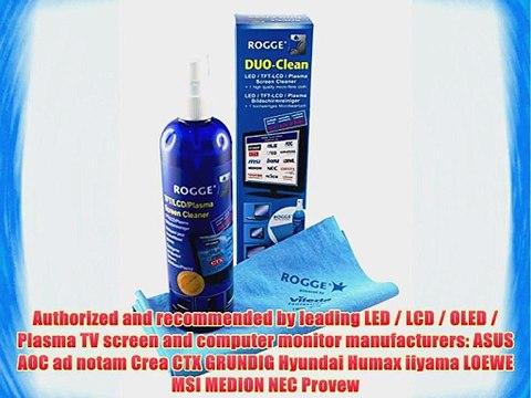 ROGGE DUO-Clean Screen Cleaner - Professional grade cleaning kit for all LED LCD Plasma TV