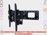 2xhome - Full Motion Swivel Articulating Tilt Tilting Single Arm Extra Extension Wall Mount