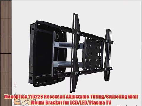 Monoprice 110223 Recessed Adjustable Tilting/Swiveling Wall Mount Bracket for LCD/LED/Plasma