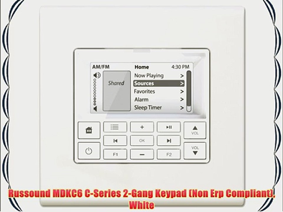 Russound MDKC6 C-Series 2-Gang Keypad (Non Erp Compliant) White