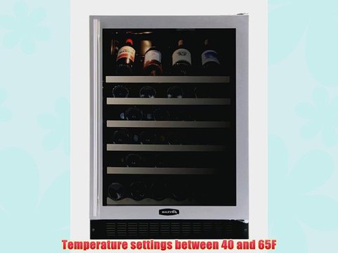 Marvel 61WCMBSGR 24Inch Wide Under Counter Wine Cellar Black Cabinet Glass and Stainless Steel Door