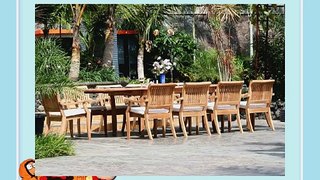 New 11 Pc Luxurious GradeA Teak Dining Set Large 117 Oval Table and 10 Stacking Arbor Arm Chairs