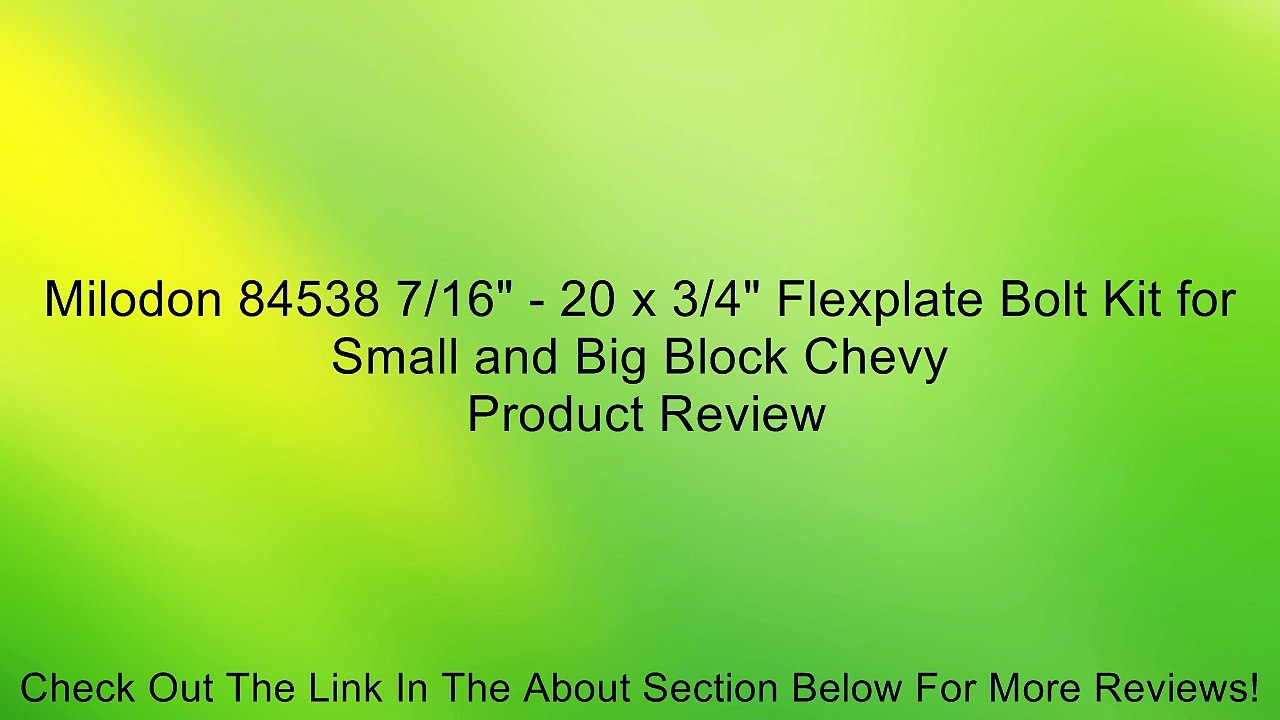 Milodon 84538 7/16" - 20 x 3/4" Flexplate Bolt Kit for Small and Big Block Chevy Review