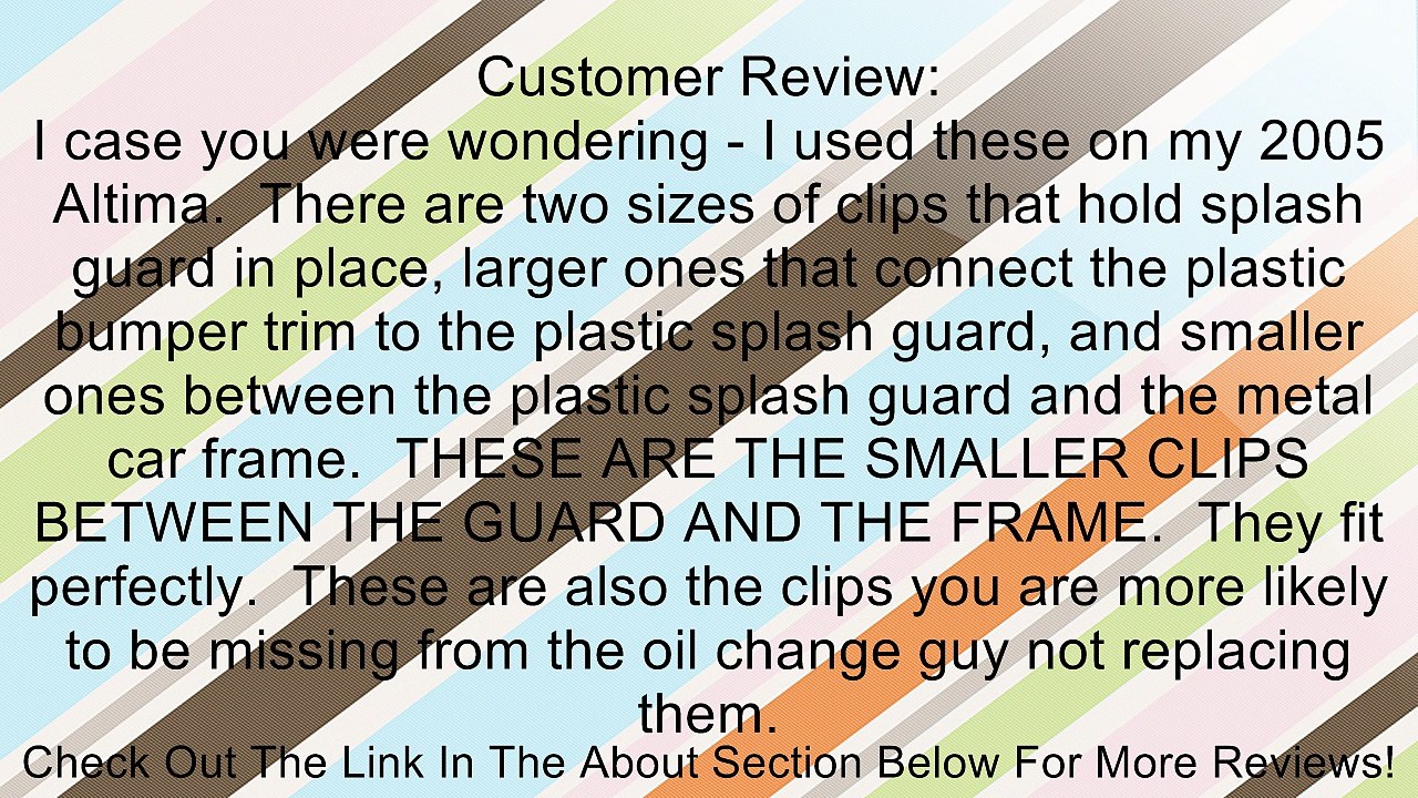 25 Nissan & Infiniti Bumper & Radiator Support Clips Review