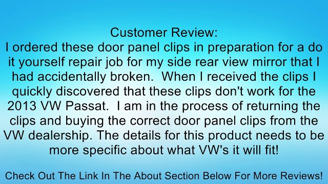 25 Volkswagen Door Trim Panel Retainers Clips Review