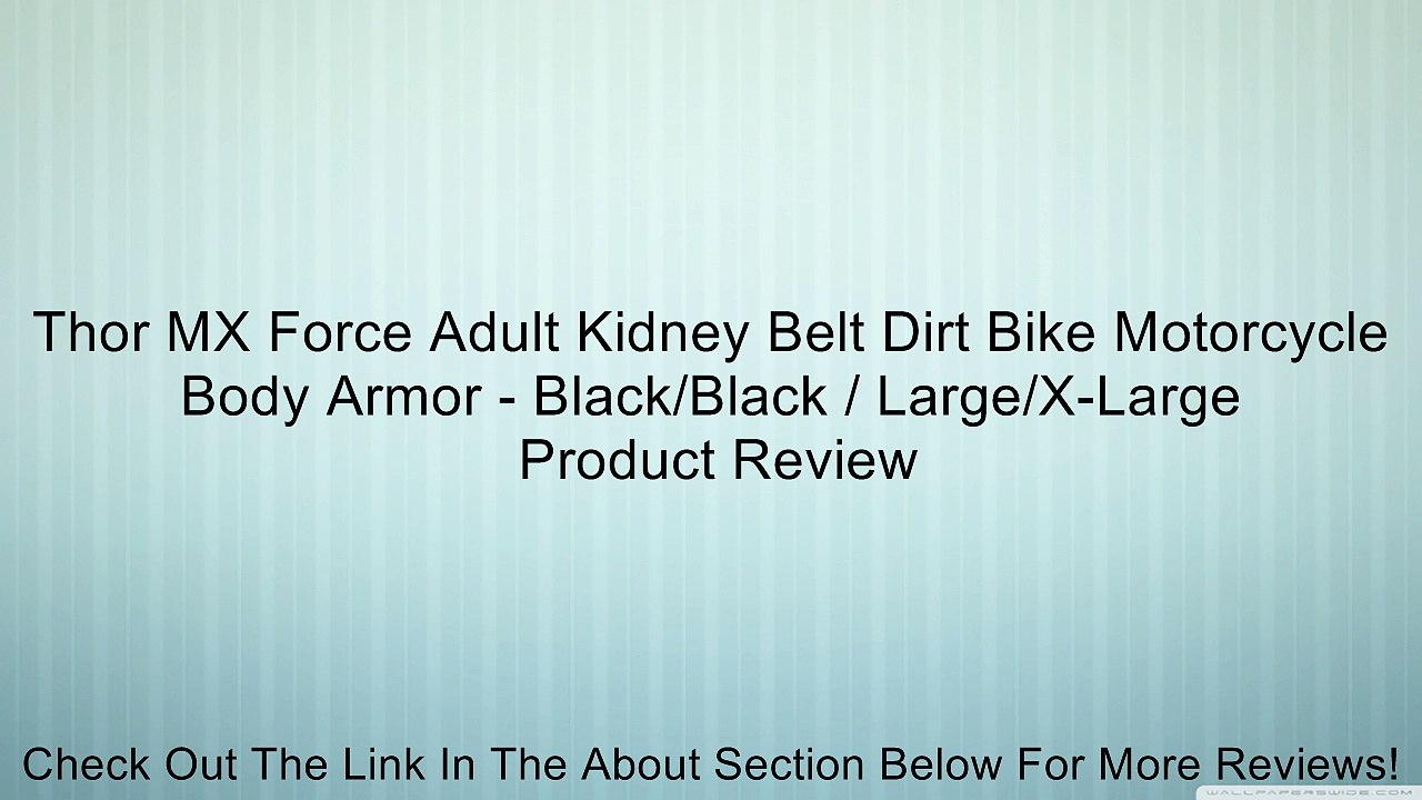 Thor MX Force Adult Kidney Belt Dirt Bike Motorcycle Body Armor - Black/Black / Large/X-Large Review
