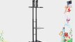 Mobile LCD TV Stand with Locking Casters Height Adjustable Bracket Fits 32 to 84 Monitors Steel