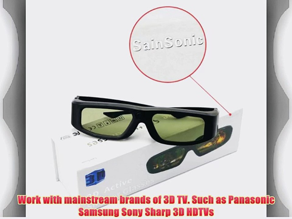 SainSonic Branded SSZ-200B UNIVERSAL 3D Rechargeable Infrared Active Shutter Glasses For Panasonic