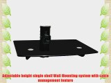 Mount-It! Wall Mounting Bracket Single Shelf for DVD or Other A/V Components (Black)