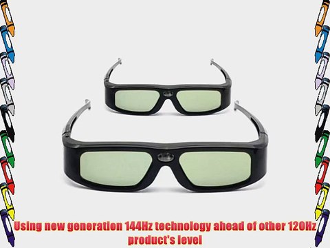 2 Pack of SainSonic? Zodiac 904 Series 144Hz Rechargeable 3D DLP-Link Projector Universal Active