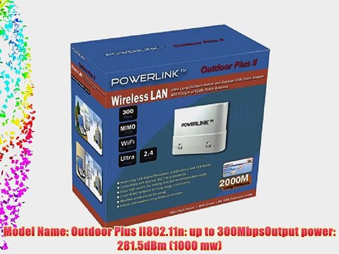 Powerlink Ultra Long Distance Indoor Outdoor WLAN 300Mbps Wireless USB Adapter (OUTDOOR PLUS