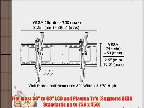 Black Tilting/Tilt Wall Mount Bracket for Panasonic Viera TH-42PZ80U (TH42PZ80U) 42 Plasma
