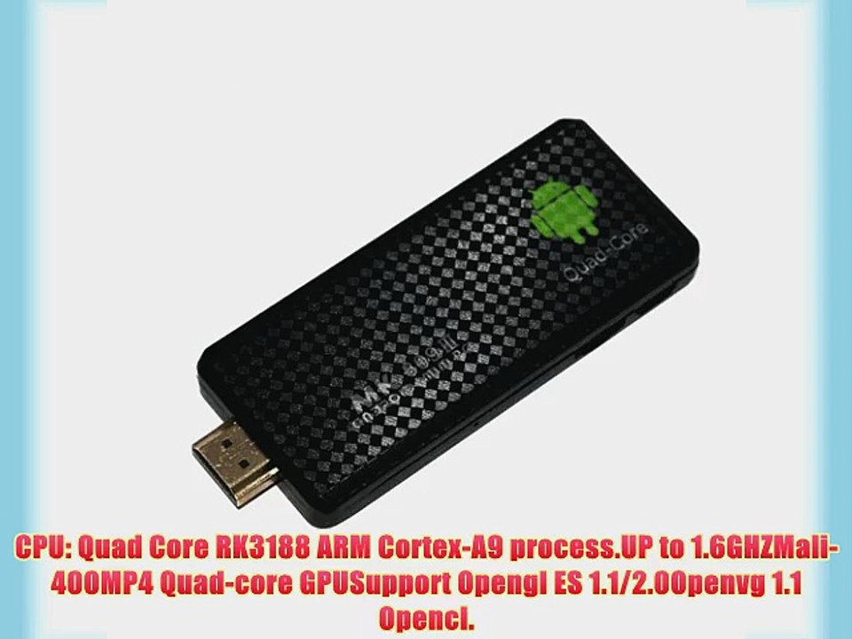 MK809 III Quad Core RK3188 Android TV Stick 2GB RAM 8GB ROM Bluetooth Wifi Mk809III Mini PC