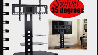 2xhome - TV Stand - Universal Modern TV Stand with Integrated Swivel 35 degree Monitor Plasma