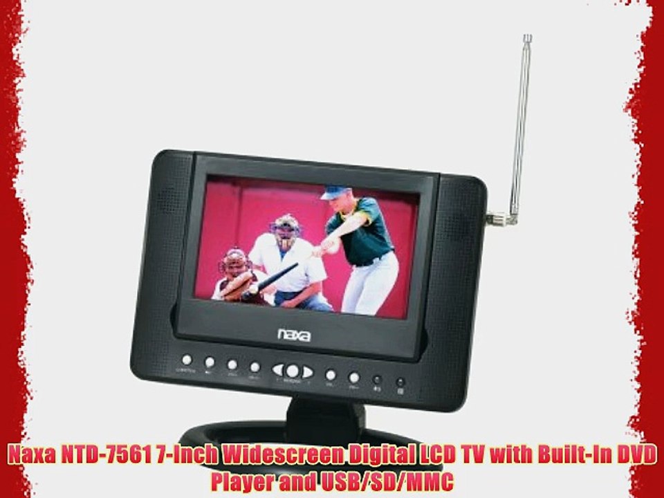 Naxa NTD-7561 7-Inch Widescreen Digital LCD TV with Built-In DVD Player and USB/SD/MMC