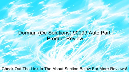 Dorman (Oe Solutions) 90099 Auto Part Review