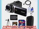 Samsung HMX-F90 HD Digital Video Camcorder (Black) with 32GB Card   Case   Battery   Tripod