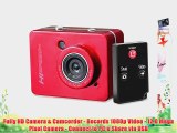 Pyle PSCHD60RD Hi-Speed HD 1080P Hi-Res Digital Camera/Camcorder with Full HD Video 12.0 Mega