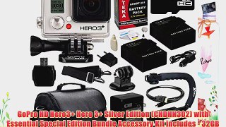 GoPro HD Hero3  Hero 3  Silver Edition (CHDHN302) with Essential Special Edition Bundle Accessory