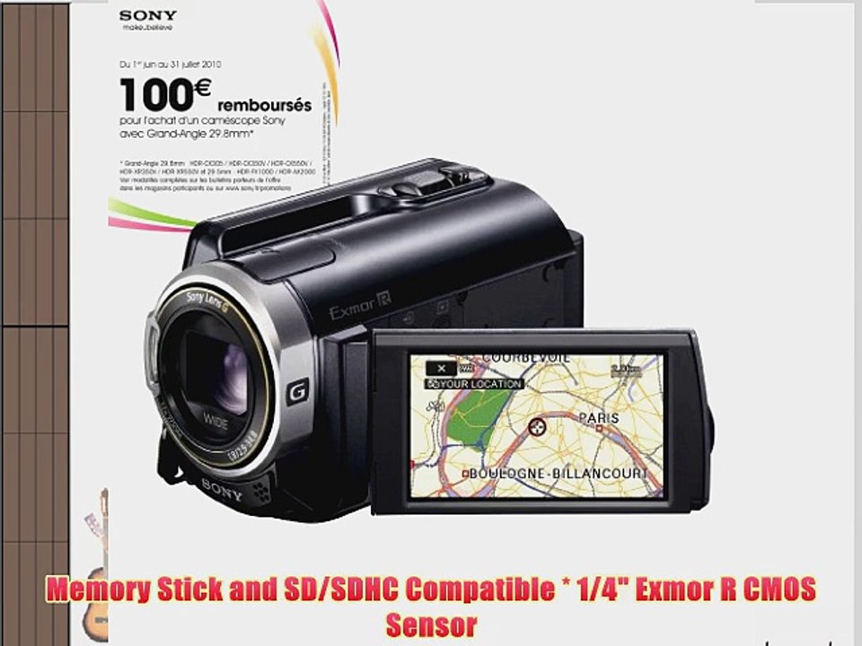 Sony HDR-XR350 160GB HDD Handycam Camcorder with Exmor R CMOS sensor wide angle G-Lens 12x