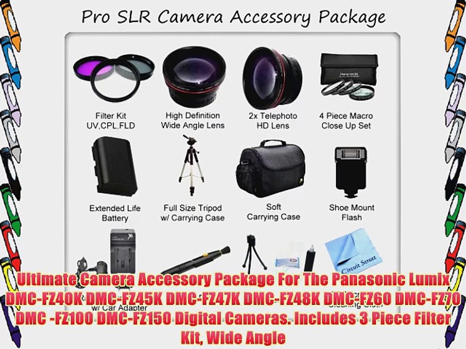 Ultimate Camera Accessory Package For The Panasonic Lumix DMC-FZ40K DMC-FZ45K DMC-FZ47K DMC-FZ48K