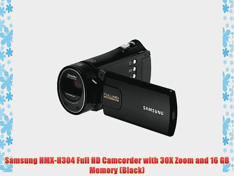Samsung HMX-H304 Full HD Camcorder with 30X Zoom and 16 GB Memory (Black)