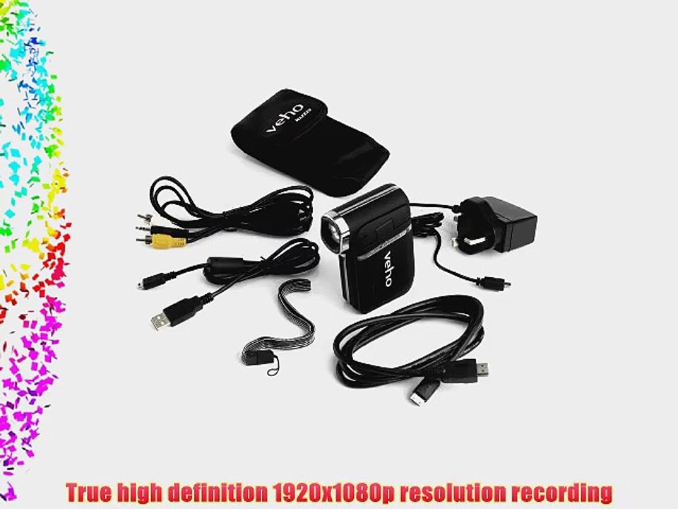 Veho VCC-002 Kuzo High Definition 1080p SD Camcorder (20x Optical/digital zoom) 3.0 inch Touchscreen