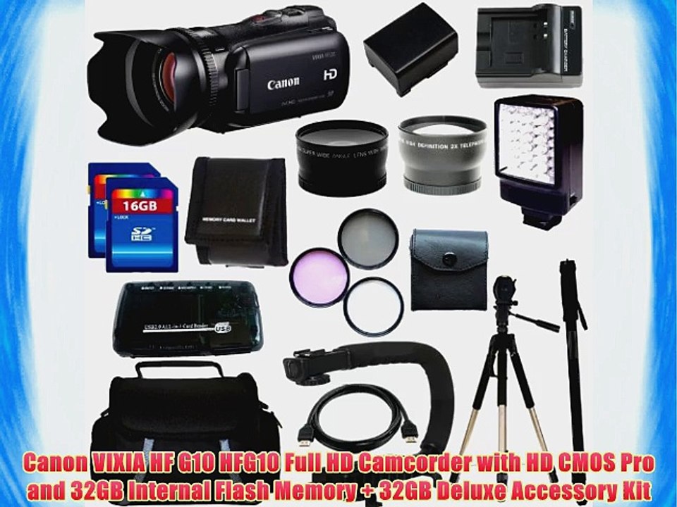 Canon VIXIA HF G10 HFG10 Full HD Camcorder with HD CMOS Pro and 32GB Internal Flash Memory