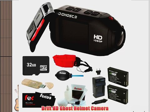 Drift HD Ghost Helmet Camera 32GB MicroSD HC Flash Memory Card 2 Wasabi Battery Packs with