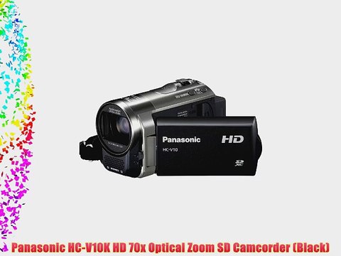 Panasonic HC-V10K HD 70x Optical Zoom SD Camcorder (Black)
