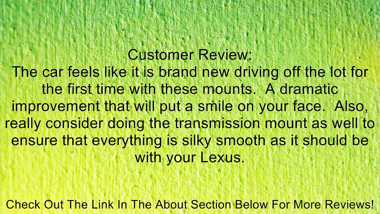 M129 1236150021 1236150101 90-00 Lexus 4.0L Front Left And Right Engine Motor Mount Set 2PCS LS400 90 91 92 93 94 95 96 97 98 99 00 Review