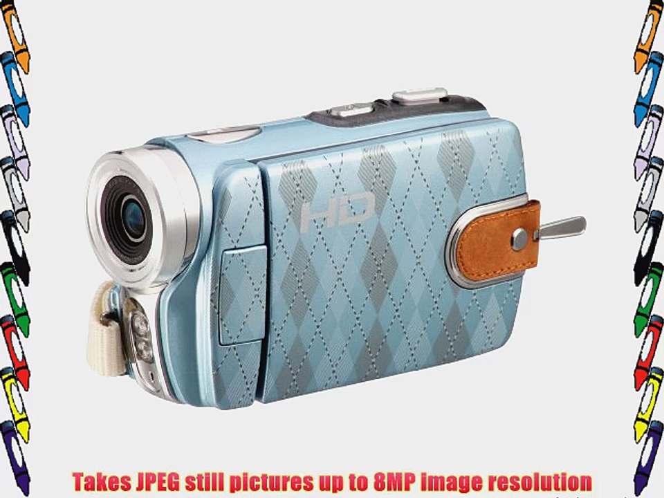 DXG USA DXG-533VB HD Soho 720p High-Definition Camcorder Luxe Collection Blue Argyle
