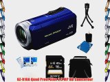 JVC GZ-R10A Quad Proof Blue 2.5 MP HD Camcorder and 16GB Card Bundle - Includes Camcorder 16GB