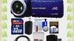 JVC Everio GZ-R10 Quad Proof Full HD Digital Video Camera Camcorder (Blue) with 32GB Card