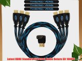 Twisted Veins Three (3) Pack of (1.5 ft) High Speed HDMI Cables   Right Angle Adapter and Velcro