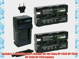 Wasabi Power Battery (2-Pack) and Charger for Sony NP-F330 NP-F530 NP-F550 NP-F570 and Sony