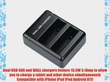 Newmowa? 1200mAh Rechargeable Battery (2-Pack) and Rapid Dual Charger Wall Charger Car Charger