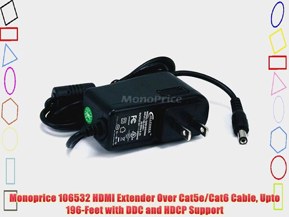 Monoprice 106532 HDMI Extender Over Cat5e/Cat6 Cable Upto 196-Feet with DDC and HDCP Support