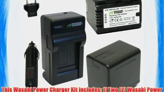 Wasabi Power Battery (2-Pack) and Charger Kit for Panasonic VW-VBK360 and Panasonic HC-V10