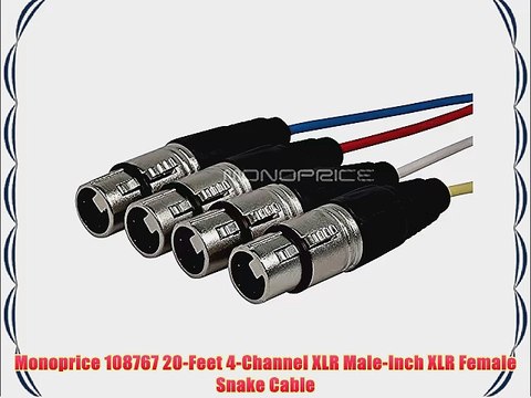 Monoprice 108767 20-Feet 4-Channel XLR Male-Inch XLR Female Snake Cable