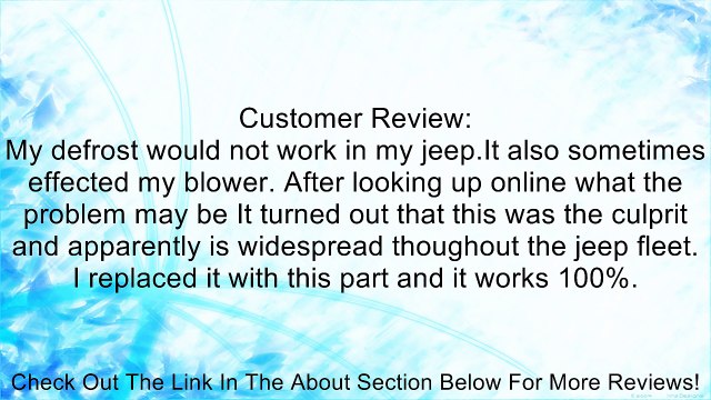 Jeep Wrangler TJ 99-04 Heater/AC Vacuum Switch Mopar Review