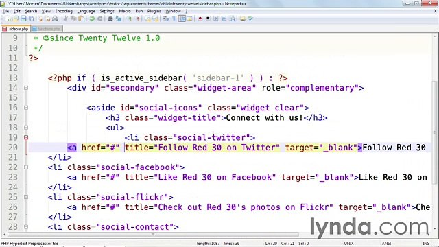WordPress 3 Building Child Themes lecture 28 static