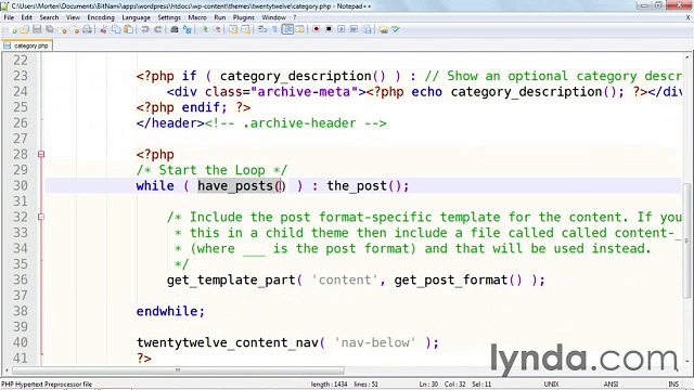 WordPress 3 Building Child Themes lecture 22 changing